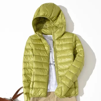 

New Winter Autumn Ultra-light Plus Size Thin Down Jacket Women 2020 Slim Short Hooded Warm White Duck Down Coat Women's Outerwe