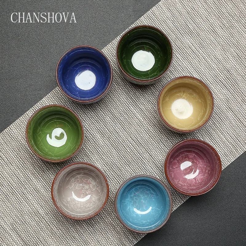 CHANSHOVA Традиционный китайский кунг-фу хрустящая Глазурь Фарфоровая чайная чашка 80 мл домашний офис сплошной цвет Китай керамические чайные чашки H202