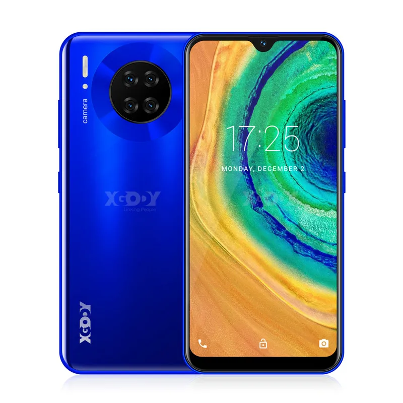 XGODY mate 30 4G смартфон Android 9,0 6,2" экран капли 3G 32G MTK6737 четырехъядерный 8 Мп 2850 мАч разблокировка лица ID мобильный телефон - Цвет: Royal blue