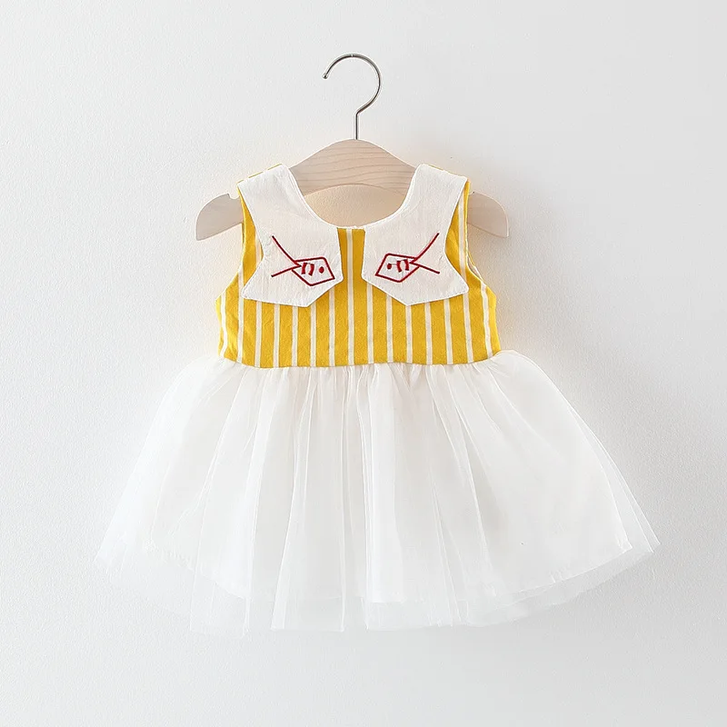 Летнее платье для девочек; платье принцессы с принтом рыбы