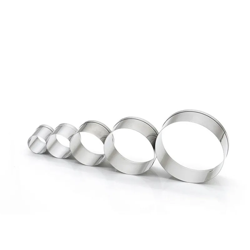 5PCS Stainless Steel Cake Ring Mold Cookie Mousse Cutter DIY Wedding Tools