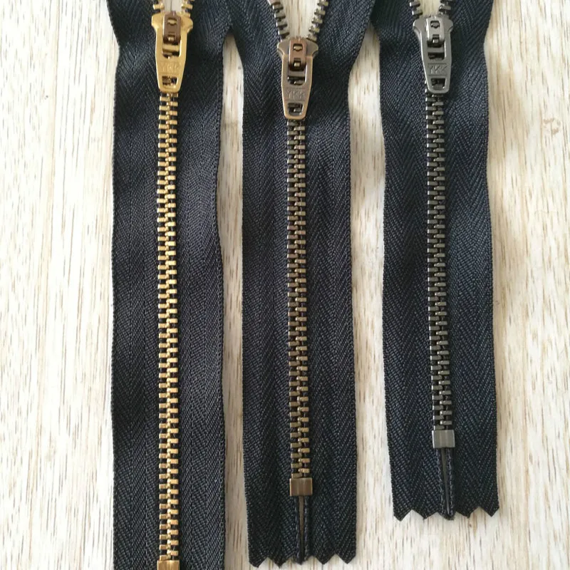 

30 pcs/lot 8cm-16cm Vintage Metal YKK Zipper CLOSE END Black Jeans Pants Clothing Diy Tailor Sewing Accessories