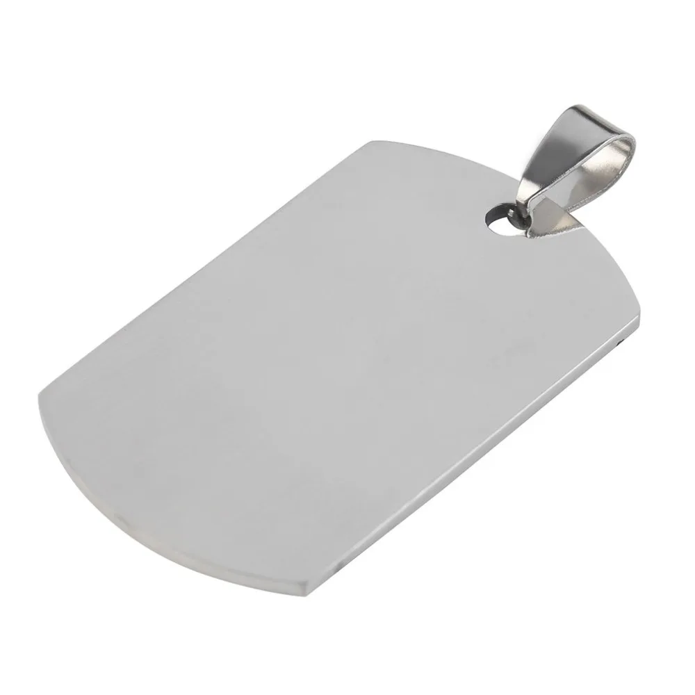 

2pcs PromotionsFashion Military Men's Stainless Steel Silver Plain Dog Tag Pendant No Chain Free shipping
