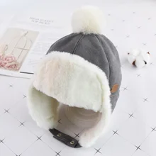 Детские шапки; детская осенне-зимняя теплая шапка для мальчиков; замшевые наушники с рисунком оленя для девочек; Детские утепленные плюшевые шапки; детские вязаные шапки
