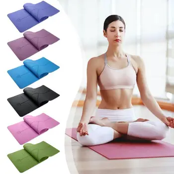 

Non-toxic TPE Fitness Gymnastics Yoga Mat Tasteless Anti-slip Sports Gym Carpet Pads with Position Line