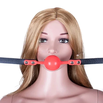 camaTech Big Silicone Ball Gag Oral Fixation Bondage BDSM Huge Open Mouth Gag PU Leather Band Mouth Stuffed Sex Toys For Couples 1