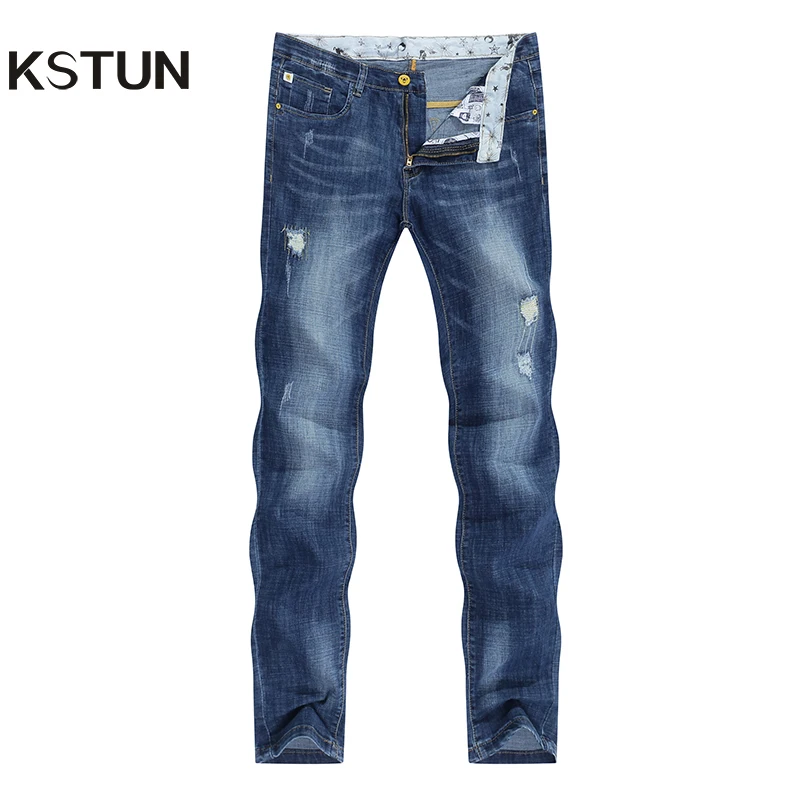 Sweatwater Mens Pocket High Waist Stretch Vintage Washed Pencil Denim Pants