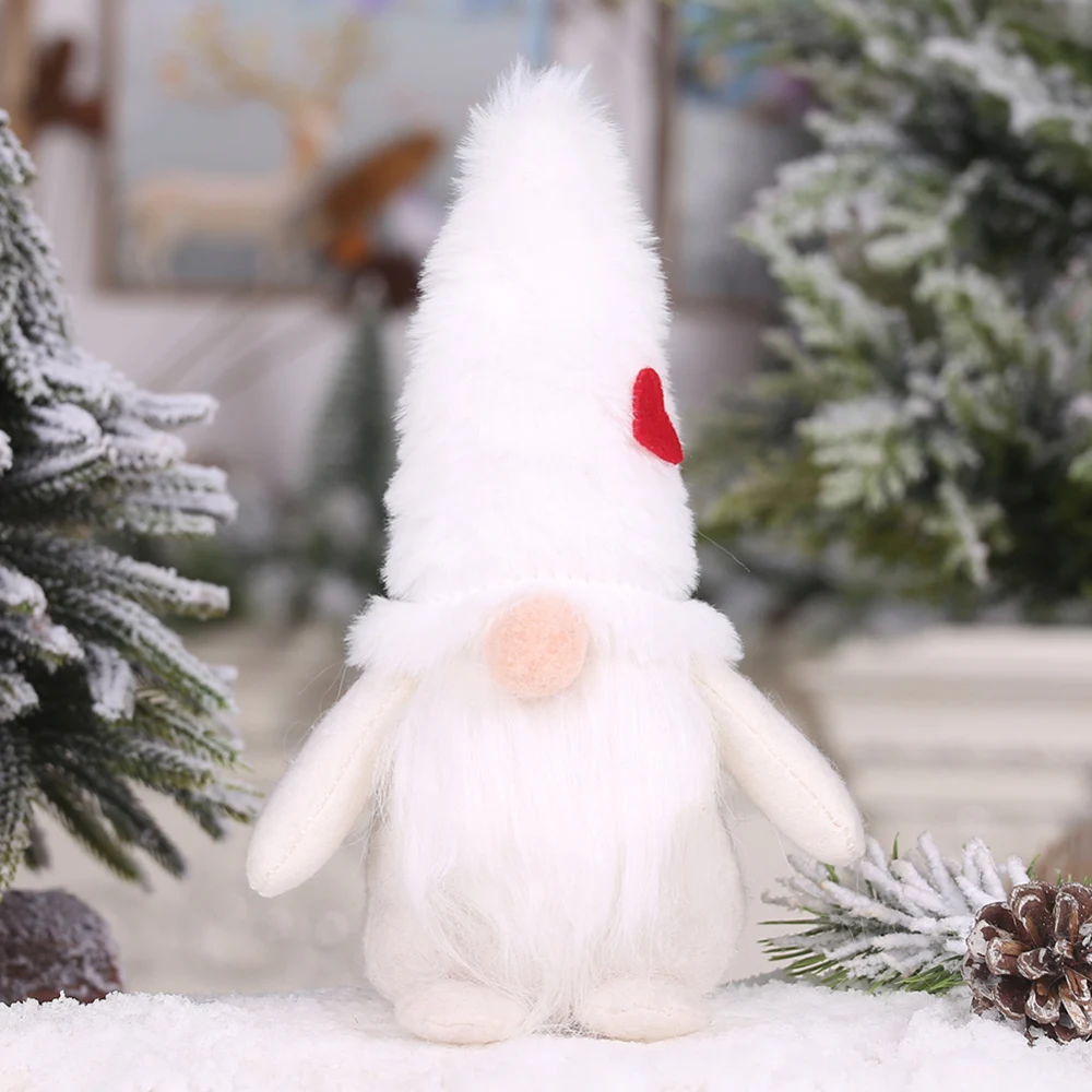 White2 Ручной работы Рождество Санта Клаус плюшевые игрушки для детей кукла Санта нордический гномик эльф домашний орнамент «Подарок на Рождество» подарки на день рождения - Цвет: White2