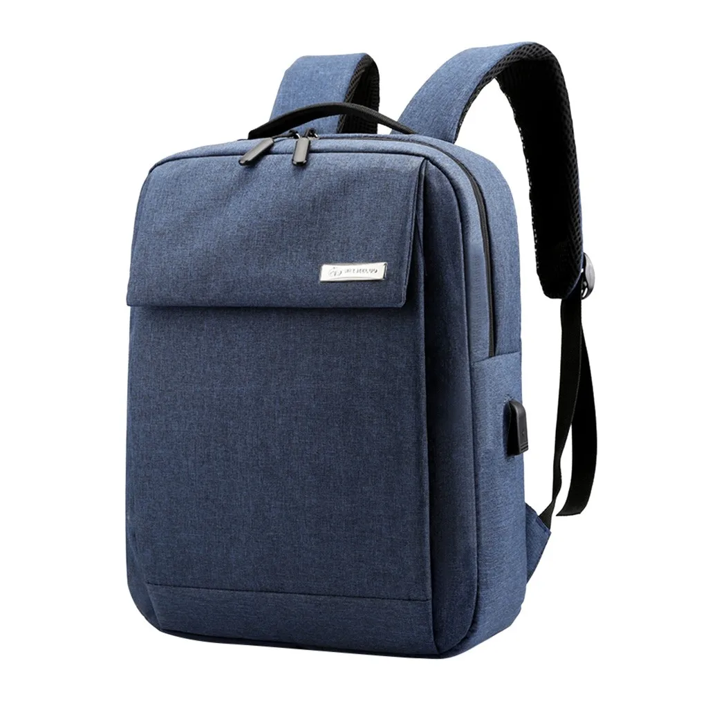 MAIOUMY, женские, мужские рюкзаки, дамские, девичьи, солидные, бизнес рюкзак на плечо с USB интерфейсом, сумка - Цвет: BU