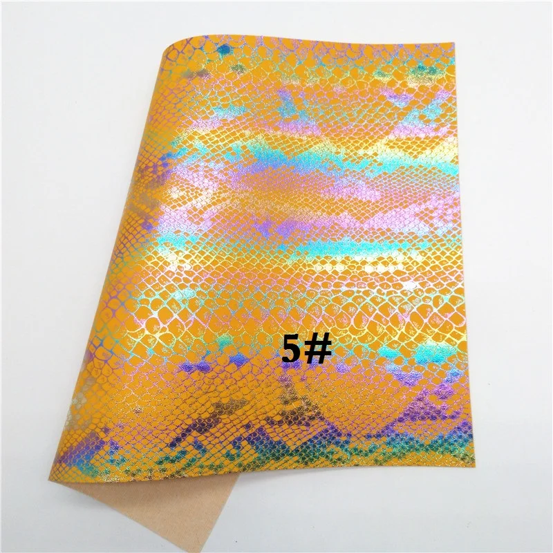 Glitterwishcome 21X29 см A4 размер винил для бантов Переливающаяся металлическая змеиная кожа, искусственная кожа листы для бантов, GM590A - Цвет: 5