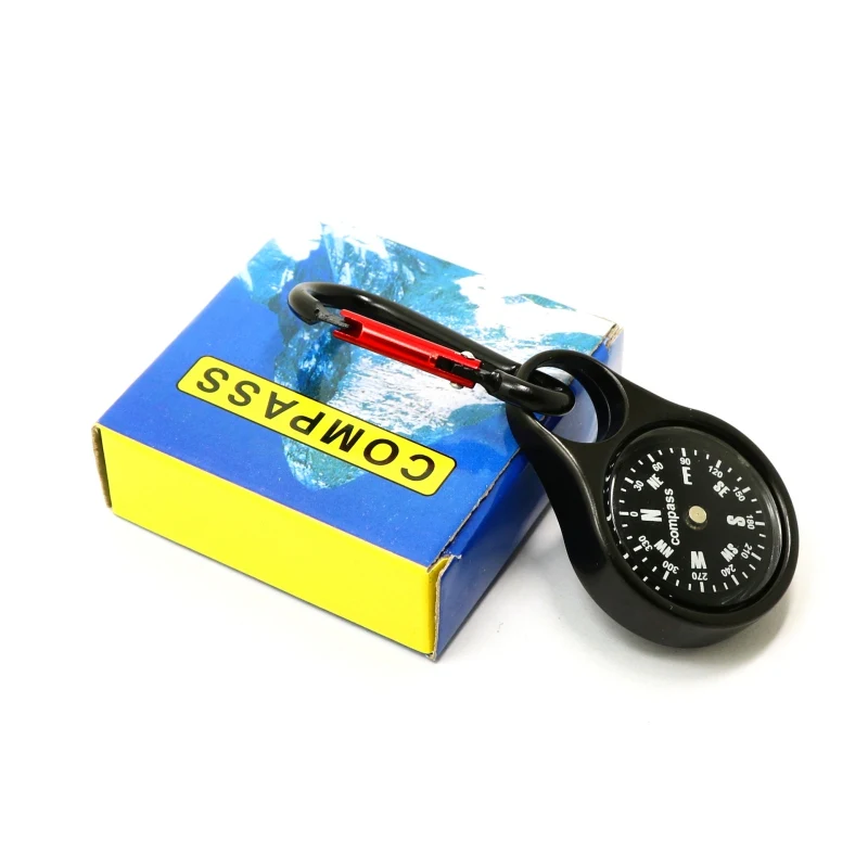 Hot New Zinc Alloy Climbing Hiking Camping Compass Carabiner Clip Snap Hook Keychain Compass Outdoor Climbing Survival Tools