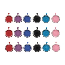 

2pcs Alloy Inlay White Rhinestone at Edge 25mm Inner Round Blank Bezel Pendant Cabochon Base Tray For DIY Jewelry Making