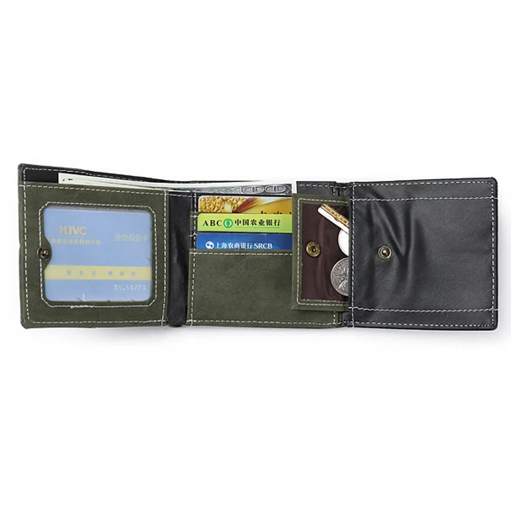 Винтажный дизайнерский кожаный мужской короткий кошелек, кошелек, держатель для карт, отделение для монет, мужские кошельки, Мини тонкие кожаные кошельки#3