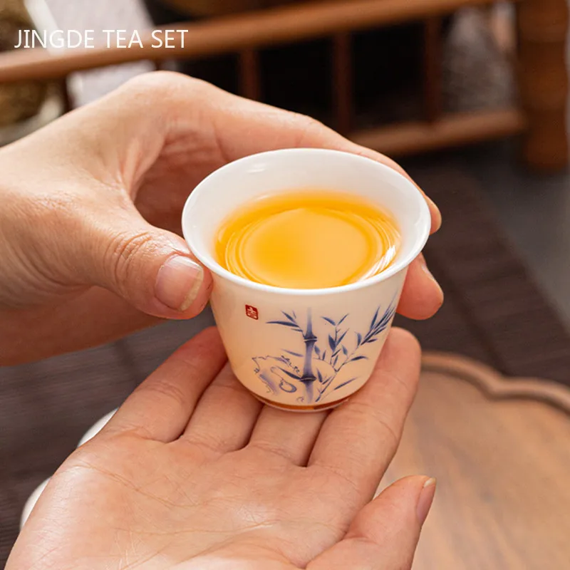 Retro Ceramic Teacup Chinese Style Boutique Tea Bowl Coffee Cup Home Master Tea Cup Wine Cups Tradition Tea Sets Accessories