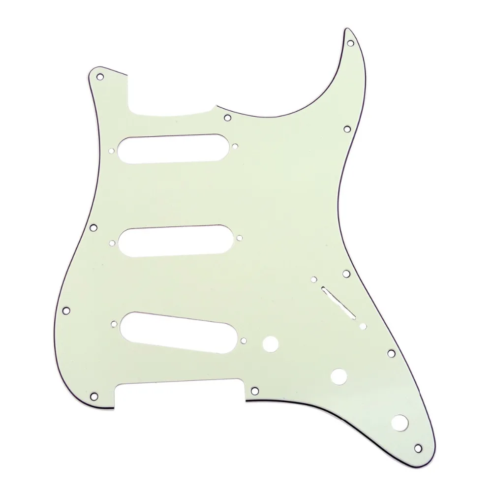Musiclily SSS 11 Hole Strat Гитара Накладка для Fender США/мексиканский сделано стандартный стиль Stratocaster, 3Ply слоновая кость