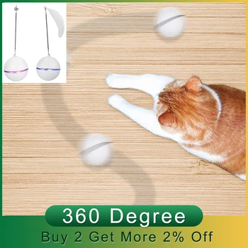 

2020 USB Smart Interactive Cat Toy Automatic Rolling Ball With Flashing LED Interactive Pet Cat Jumping Ball Toys