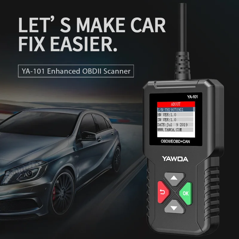 Launch YA-101, полный OBD2 сканер launch Creader, профессиональный считыватель кода двигателя 101, сканер кода ошибки автомобиля, диагностический инструмент