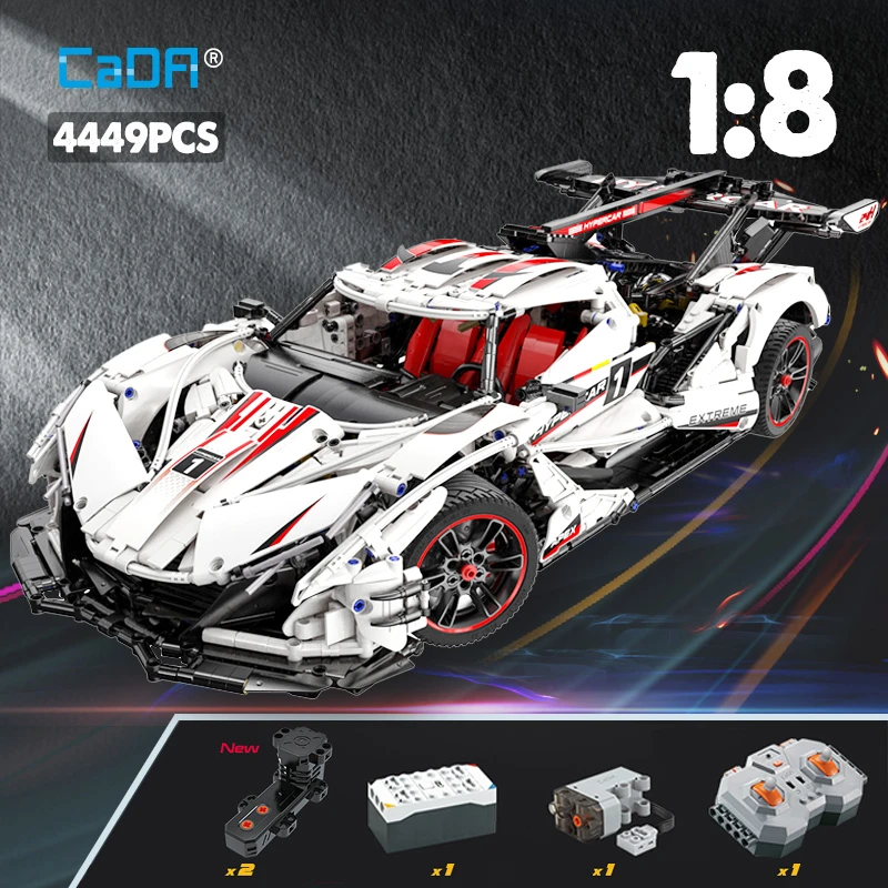 Cada 4449pcs 18 City Remote Control Racing Car V12 Hypercar Building