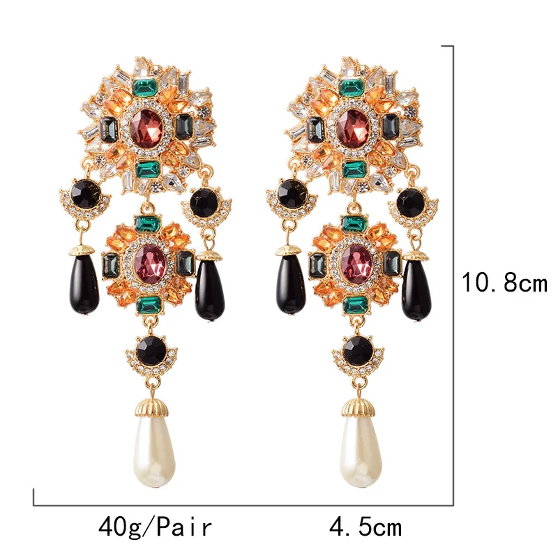 Новые богемные винтажные металлические Разноцветные кристаллы, Висячие Подвеска для сережек, жемчуг, ювелирные изделия со стразами, аксессуары для женщин