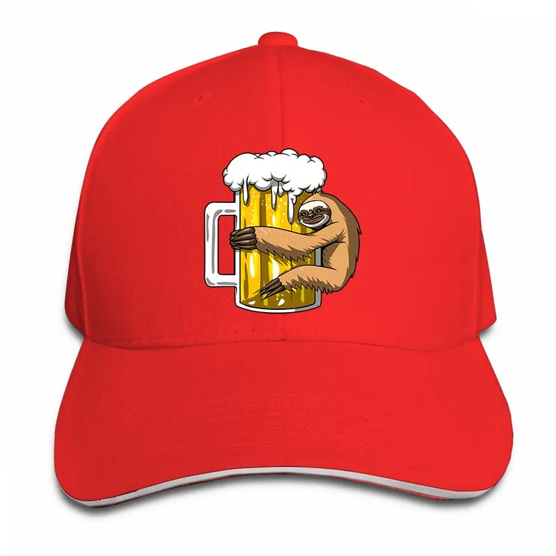 Ленивец пиво питьевой для Ленивец одежда животных Partys Ленивец любовник подарки пиво любитель подарки бейсбольная кепка для мужчин женщин водителя грузовика шапки - Цвет: 2-Red