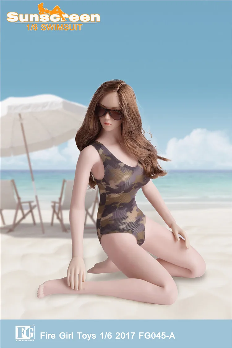 Fire Girl Toys 1/6 2017 FG045 1/6 весы пляжная одежда камуфляж купальник и защита от солнца костюм подходит 12 ''женский боди