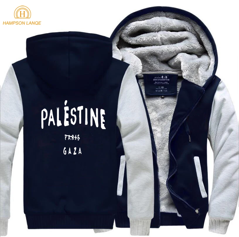 Gaza теплая Толстая флисовая мужская зимняя куртка Palestine Is Not unement Coat Париж креативные пальто толстовка с капюшоном уличная куртка