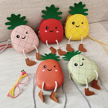 

Baby Kids Girls PU Leather School bag Shoulder Bag Messenger Handbag Cartoon Zipper Crossbody Satchel Bags