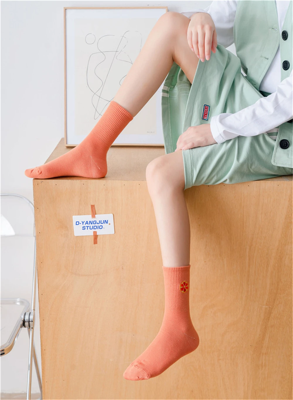 Frauen Neue Cartoon Stickerei Obst Weiche Baumwolle Socken Atmungs Mode Nette Literarischen Junge Adrette Dropship – Detail 16