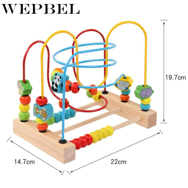 WEPBEL образовательный Дошкольный для маленьких мальчиков и девочек горки вокруг круга бисера раннего развития игрушки с мини Abacus