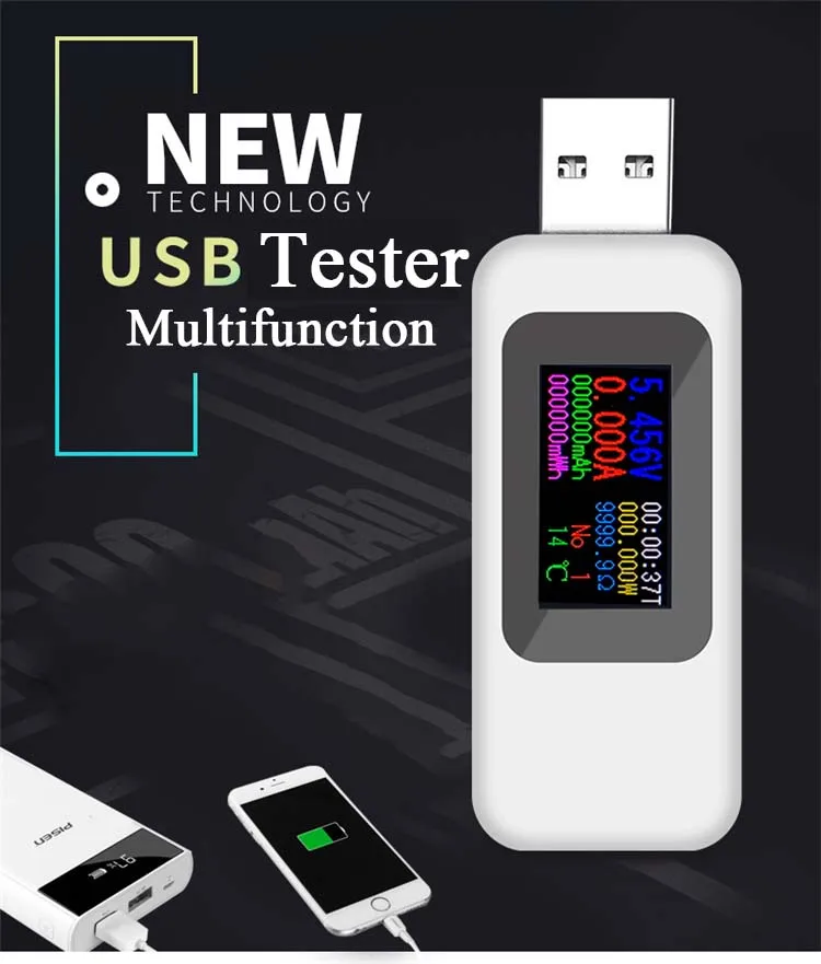 10 в 1 DC USB тестер тока 4-30 в измеритель напряжения синхронизации Амперметр цифровой монитор отключение индикатор питания банк зарядное устройство KWS-MX18