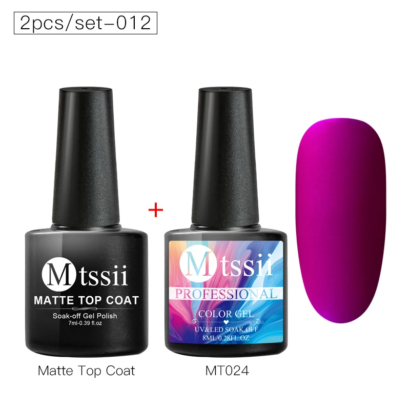 Mtssii матовое верхнее покрытие+ однородного цвета для ногтей гель Полупостоянный гель УФ лак светодиодный светильник длительный Замачивание от гелевое покрытие для ногтей - Цвет: TZH06906