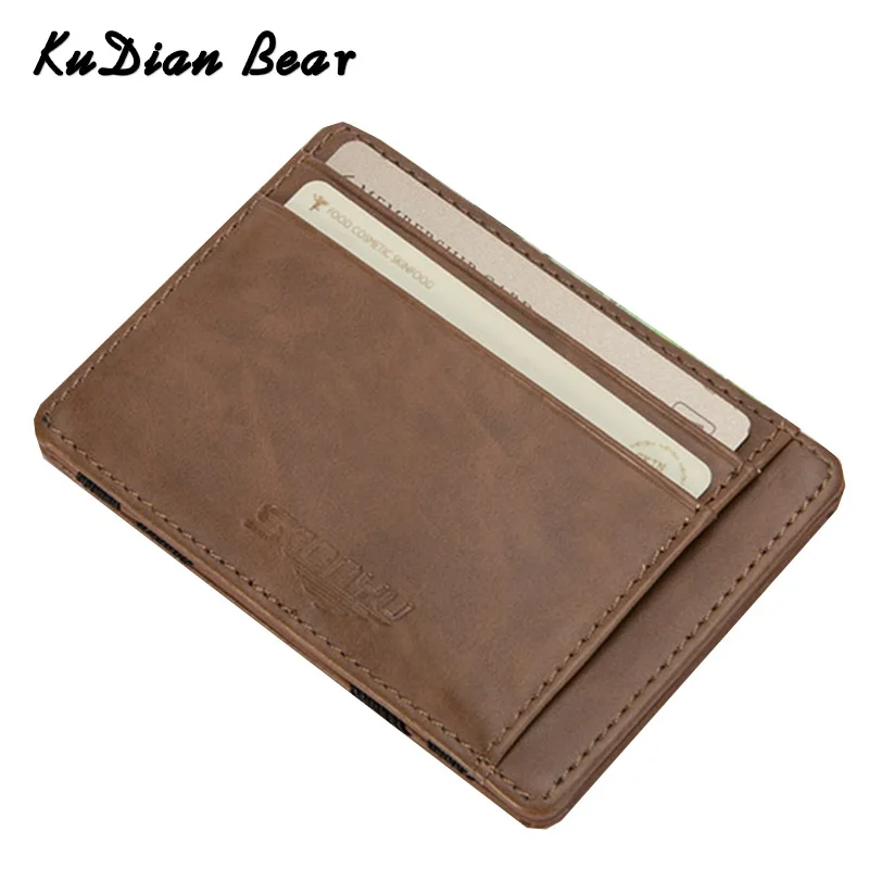 KUDIAN BEAR MIni мужские кошельки из искусственной кожи, волшебный кошелек, кошелек, маленький кредитный ID держатель для карт, модный зажим для денег Carteira BID142 PM49