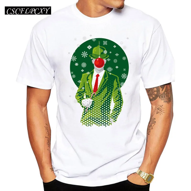

2019 Men's Christmas T-shirt Fashion Christmas Stranger Printed Men T Shirts Short Sleeve Funny Tops