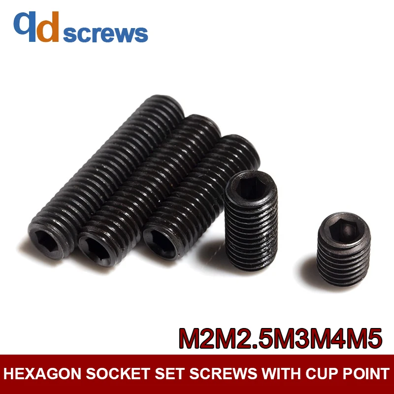 

8.8 M2M2.5M3M4M5 grade internal hexagonal concave end tightening set screw hexagon socket set screws with cup point GB80 DIN916