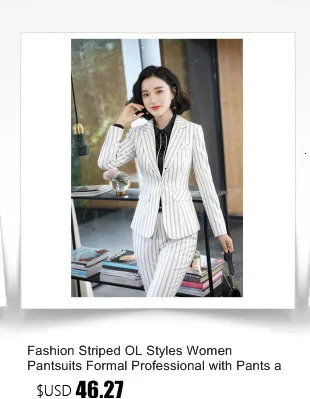 High Quality Fabric Striped Women Business Suits with Pants and Jackets Coat OL Styles Professional Ladies Blazers Pantsuits