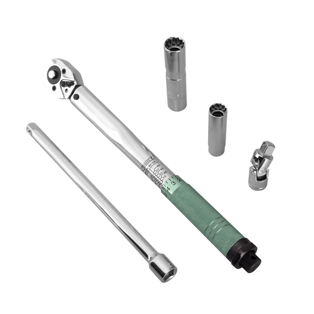 

3/8" DR 5-60Nm Adjustable Mini Double Scale Torque Wrench Set Bike Fixing Tool Accurate Repairing Spanner Hand Tool Kit