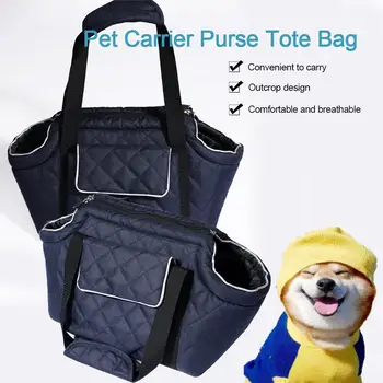 

Puppy Dog Cat Carrier Tote Bag Outdoor Portable Oxford Cloth Shoulder Bag Night Vision Reflective Stripe Folding Handbag 30E