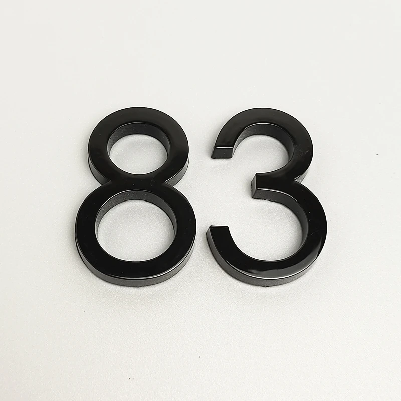5.8CM 3D Black House Door Number Plate Home Number Street Mailbox Number Stickers Numbers Flat Number Hotel Number Outdoor Door