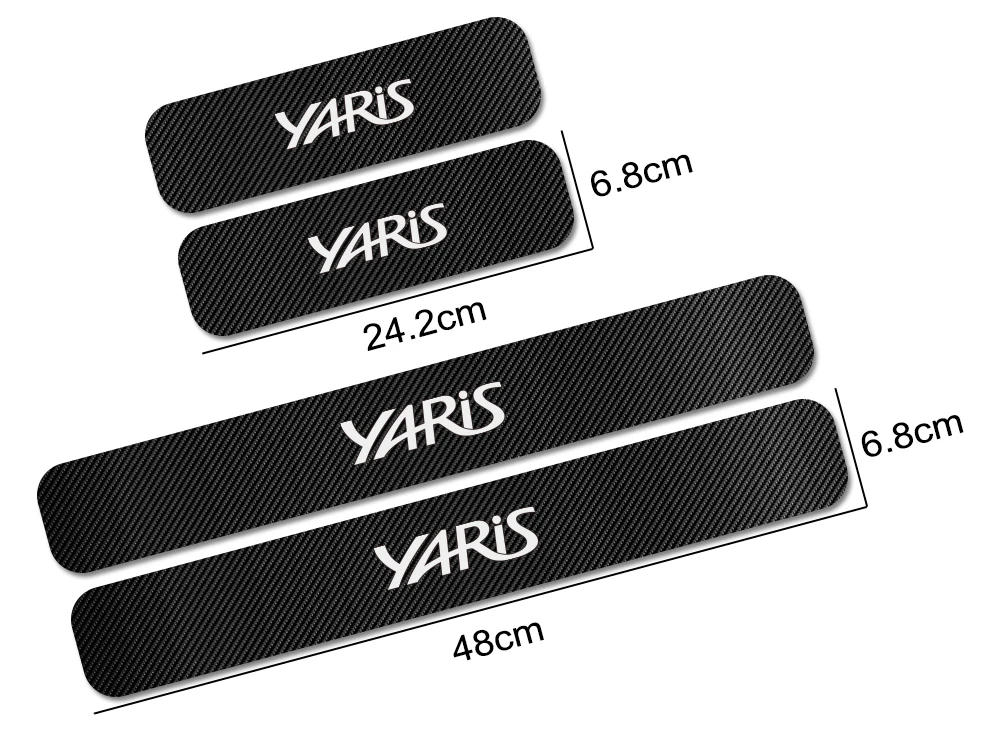 Для Toyota Yaris 4 шт. автомобиля Накладка порога двери наклейка для порога авто Спорт Стайлинг наклейка DIY автомобиля Тюнинг аксессуары