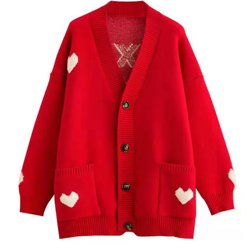 

2019 autumn and winter new net red sweater, women's embroidery loose-knit cardigan winter clothes women girls sweaters