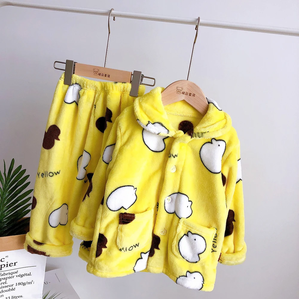 

Children Bath Robes Flannel Winter Kids Sleepwear Robe Infant Pijamas Nightgown For Boys Girls Pajamas 2-8 Years Baby Clothes