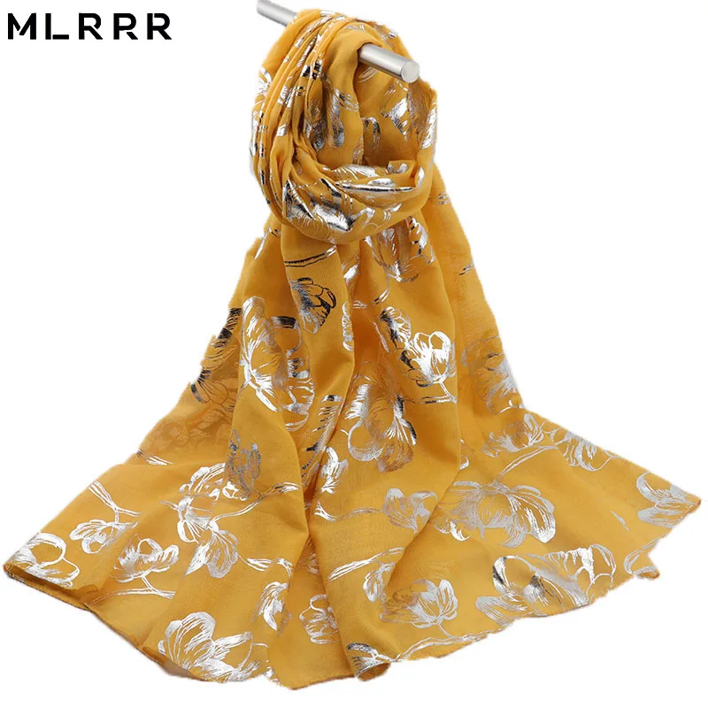 

MLRRR new fashion lotus print scarf hot silver ladies long scarf travel holiday big shawl (rose red, turmeric, blue green)