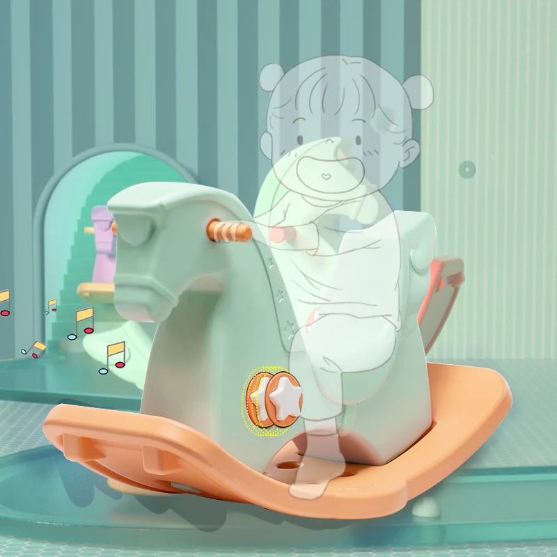 Детская игрушка-качалка BabyGo, обучающая музыкальная игрушка-батут для ребенка, подарок для улицы, в помещении, игровая комната, детское кресло-качалка
