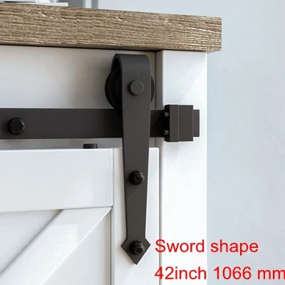 Sword shape 42inch Мини раздвижной дверной комплект сарая аппаратные средства полный комплект аксессуары шкаф деревянный шкаф кухонный раздвижная обшивочная дверь дверной комплект для одной двери - Цвет: Sword shape 42inch