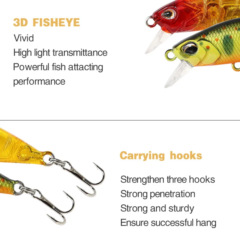 5pcs Trout Fishing Lure Sets Bait Wobblers Set Artificial 5g 55mm