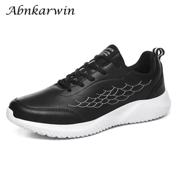 

leather running shoes men cheap sport sneakers for mens trainers basket homme lace up gym sepatu sneaker pria dropshipping 2019