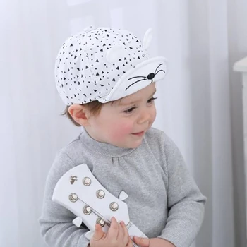 

Korean Version Of The Baby Hat Cat Ears Cap Boys And Girls Baseball Hat Spring Anti-wear Cap Baby Hat