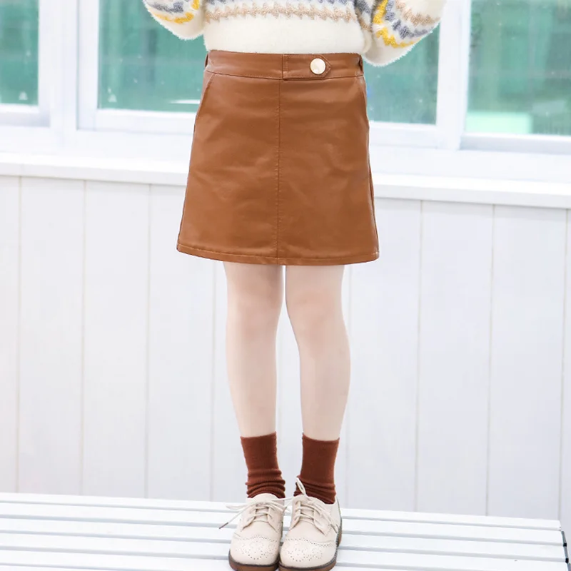Babyinstar Baby Skirt Casual Leather A-line Skirt Toddler Children's ClothesFashion Style 2 Color Skirts for Kids Girl Clothing