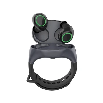 

TWS Bluetooth 5.0 Wireless Earphone Portable Touch Control Sports headset Wrist Charging Box Bracelet Ear buds Stereo With Mic