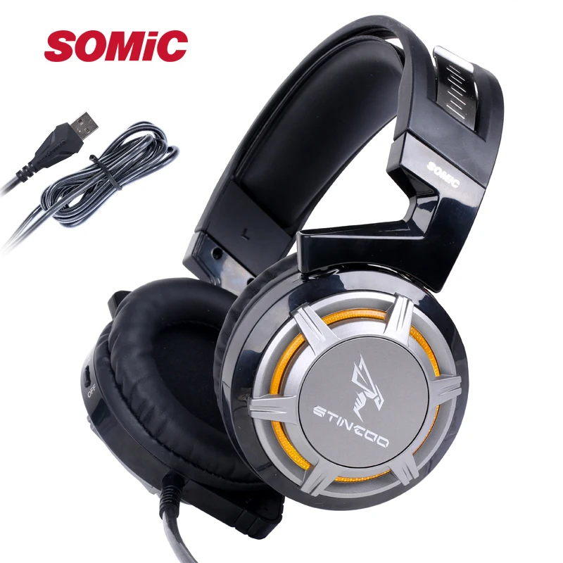Игровые наушники SOMIC G926 без драйвера с шумоподавлением светодиодный микрофон для